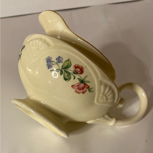Homer Laughlin China Springtime Marigold Creamer Floral Gold Trim Vintage 1940's - Picture 8 of 8
